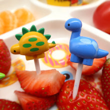 Load image into Gallery viewer, 6pcs/set Cute Dinosaur Fruit Fork Kids Snack Dessert Decoration Forks Toothpick Lunch Salad Decoration Accessories Cake Picks