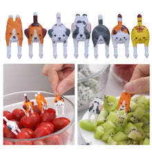 Load image into Gallery viewer, 6pcs/set Cute Cat Dog Fruit Fork Kids Snack Dessert Decoration Forks Toothpick Lunch Salad Decoration Accessories Cake Picks