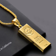 Load image into Gallery viewer, Fashio Gold Hip Hop Bullion Pendant Necklace For Women Men Jewelry Gift