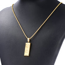 Load image into Gallery viewer, Fashio Gold Hip Hop Bullion Pendant Necklace For Women Men Jewelry Gift