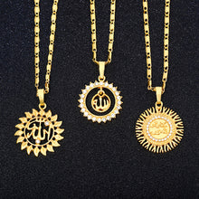 Load image into Gallery viewer, Stainless Steel Chain Arabic Women Gold Color Muslim Islamic God Allah Charm Pendant Necklace for Jewelry Ramadan Gift