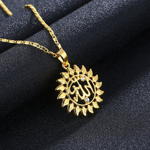 Load image into Gallery viewer, Stainless Steel Chain Arabic Women Gold Color Muslim Islamic God Allah Charm Pendant Necklace for Jewelry Ramadan Gift