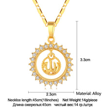 Load image into Gallery viewer, Stainless Steel Chain Arabic Women Gold Color Muslim Islamic God Allah Charm Pendant Necklace for Jewelry Ramadan Gift