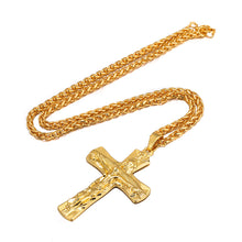 Load image into Gallery viewer, Hip Hop Unisex Gold Color Cross Jesus Pendant Necklace For Women Men Jewelry Gifts
