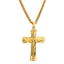 Load image into Gallery viewer, Hip Hop Unisex Gold Color Cross Jesus Pendant Necklace For Women Men Jewelry Gifts