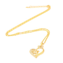 Load image into Gallery viewer, Gold Color Arabic Women Heart Shape Pendant Necklace for Muslim Islamic God Allah Charm Ramadan Jewelry Gift