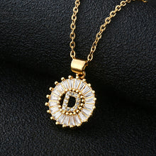 Load image into Gallery viewer, Women Girls Initial Letter Necklace Copper Zircon 26 Letters Pendant Necklace Jewelry Gift