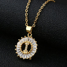 Load image into Gallery viewer, Women Girls Initial Letter Necklace Copper Zircon 26 Letters Pendant Necklace Jewelry Gift