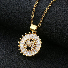 Load image into Gallery viewer, Women Girls Initial Letter Necklace Copper Zircon 26 Letters Pendant Necklace Jewelry Gift