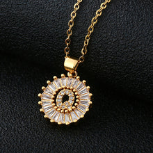 Load image into Gallery viewer, Women Girls Initial Letter Necklace Copper Zircon 26 Letters Pendant Necklace Jewelry Gift