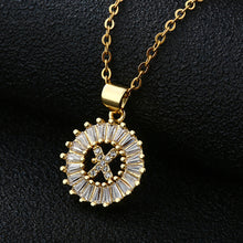 Load image into Gallery viewer, Women Girls Initial Letter Necklace Copper Zircon 26 Letters Pendant Necklace Jewelry Gift