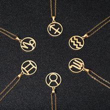 Load image into Gallery viewer, Classic Design Stainless Steel 12 Constellations Pendant Necklace For Women Men Couple Fashion Jewelry