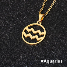 Load image into Gallery viewer, Classic Design Stainless Steel 12 Constellations Pendant Necklace For Women Men Couple Fashion Jewelry