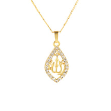 Load image into Gallery viewer, Gold Color Allah Water Droplets Pendant Necklace for Women Muslim Islamic God Allah Charm Ramadan Jewelry Gift