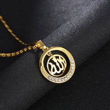 Load image into Gallery viewer, Fashion Gold Color Islamic God Allah Pendant Necklace Muslim Women Charm Jewelry