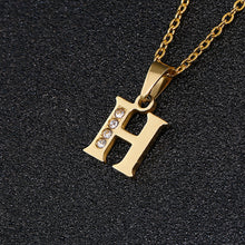 Load image into Gallery viewer, A To Z Stainless Steel Rhinestone 26 Letters Alphabet Pendant Necklace For Women Men Couple Fashion Jewelry Gift