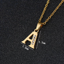 Load image into Gallery viewer, A To Z Stainless Steel Rhinestone 26 Letters Alphabet Pendant Necklace For Women Men Couple Fashion Jewelry Gift