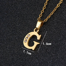 Load image into Gallery viewer, A To Z Stainless Steel Rhinestone 26 Letters Alphabet Pendant Necklace For Women Men Couple Fashion Jewelry Gift