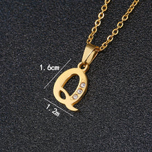 Load image into Gallery viewer, A To Z Stainless Steel Rhinestone 26 Letters Alphabet Pendant Necklace For Women Men Couple Fashion Jewelry Gift