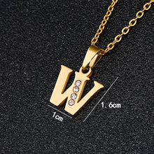 Load image into Gallery viewer, A To Z Stainless Steel Rhinestone 26 Letters Alphabet Pendant Necklace For Women Men Couple Fashion Jewelry Gift
