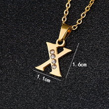 Load image into Gallery viewer, A To Z Stainless Steel Rhinestone 26 Letters Alphabet Pendant Necklace For Women Men Couple Fashion Jewelry Gift