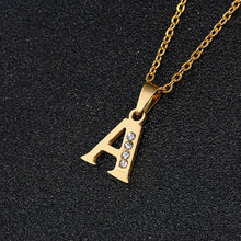 Load image into Gallery viewer, A To Z Stainless Steel Rhinestone 26 Letters Alphabet Pendant Necklace For Women Men Couple Fashion Jewelry Gift