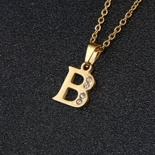 Load image into Gallery viewer, A To Z Stainless Steel Rhinestone 26 Letters Alphabet Pendant Necklace For Women Men Couple Fashion Jewelry Gift
