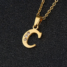 Load image into Gallery viewer, A To Z Stainless Steel Rhinestone 26 Letters Alphabet Pendant Necklace For Women Men Couple Fashion Jewelry Gift