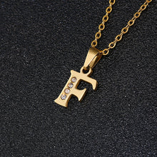 Load image into Gallery viewer, A To Z Stainless Steel Rhinestone 26 Letters Alphabet Pendant Necklace For Women Men Couple Fashion Jewelry Gift