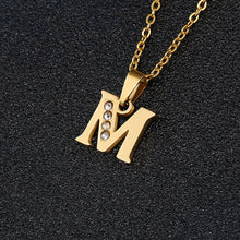 Load image into Gallery viewer, A To Z Stainless Steel Rhinestone 26 Letters Alphabet Pendant Necklace For Women Men Couple Fashion Jewelry Gift
