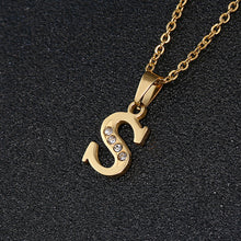 Load image into Gallery viewer, A To Z Stainless Steel Rhinestone 26 Letters Alphabet Pendant Necklace For Women Men Couple Fashion Jewelry Gift