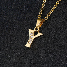 Load image into Gallery viewer, A To Z Stainless Steel Rhinestone 26 Letters Alphabet Pendant Necklace For Women Men Couple Fashion Jewelry Gift