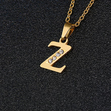Load image into Gallery viewer, A To Z Stainless Steel Rhinestone 26 Letters Alphabet Pendant Necklace For Women Men Couple Fashion Jewelry Gift