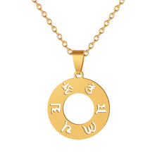 Load image into Gallery viewer, Stainless Steel The Six-word Admonition Om Mani Padme Hum Round Pendant Necklace For Men Women Jewelry Gift