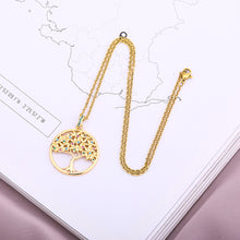 Load image into Gallery viewer, Fashion Luxury 18K Gold Plated Micro-inlaid Zircon Tree life Pendant Necklace For Women Jewelry Gift