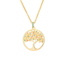 Load image into Gallery viewer, Fashion Luxury 18K Gold Plated Micro-inlaid Zircon Tree life Pendant Necklace For Women Jewelry Gift