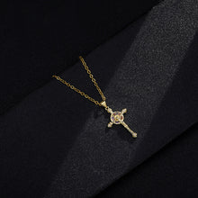 Load image into Gallery viewer, 18K Gold Plated Zircon Fashion Simple Cross Pendant Necklace For Women Jewelry Gift