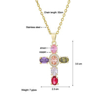 Load image into Gallery viewer, 18K Gold Plated Zircon Fashion Simple Cross Pendant Necklace For Women Jewelry Gift