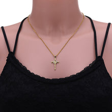 Load image into Gallery viewer, 18K Gold Plated Zircon Fashion Simple Cross Pendant Necklace For Women Jewelry Gift