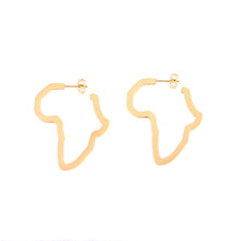 Load image into Gallery viewer, Hip Hop Stainless Steel Africa Map Earrings Exaggerate Larger Earrings For Women Jewelry Gold Color