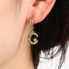 Load image into Gallery viewer, 18K Gold Plated Micro-inlaid Colored Zircon Earrings Snake Pineapple Rainbow Heart Earrings for Women Jewelry