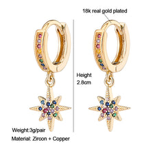 Load image into Gallery viewer, 18K Gold Plated Micro-inlaid Colored Zircon Earrings Snake Pineapple Rainbow Heart Earrings for Women Jewelry