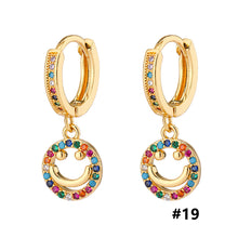 Load image into Gallery viewer, 18K Gold Plated Micro-inlaid Colored Zircon Earrings Snake Pineapple Rainbow Heart Earrings for Women Jewelry