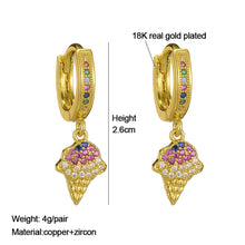 Load image into Gallery viewer, Women Fashion Luxury 18K Gold Plated Micro-inlaid Zircon Earrings Cross Dolphin Star Eye Earrings Jewelry