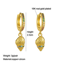Load image into Gallery viewer, Women Fashion Luxury 18K Gold Plated Micro-inlaid Zircon Earrings Cross Dolphin Star Eye Earrings Jewelry