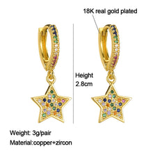 Load image into Gallery viewer, Women Fashion Luxury 18K Gold Plated Micro-inlaid Zircon Earrings Cross Dolphin Star Eye Earrings Jewelry