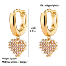 Load image into Gallery viewer, 18K Gold Plated Micro-inlaid Zircon Earrings Lightning Cross Heart Snowflake Lightning for Women Fashion Jewelry