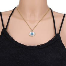 Load image into Gallery viewer, 8 Style Women Lucky Evil Eye Necklace Blue Eyes Enamel Pendant Stainless Steel Chain Necklace Jewelry Gift