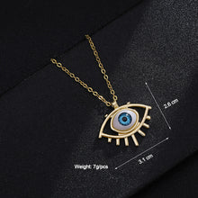 Load image into Gallery viewer, 8 Style Women Lucky Evil Eye Necklace Blue Eyes Enamel Pendant Stainless Steel Chain Necklace Jewelry Gift