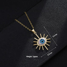 Load image into Gallery viewer, 8 Style Women Lucky Evil Eye Necklace Blue Eyes Enamel Pendant Stainless Steel Chain Necklace Jewelry Gift